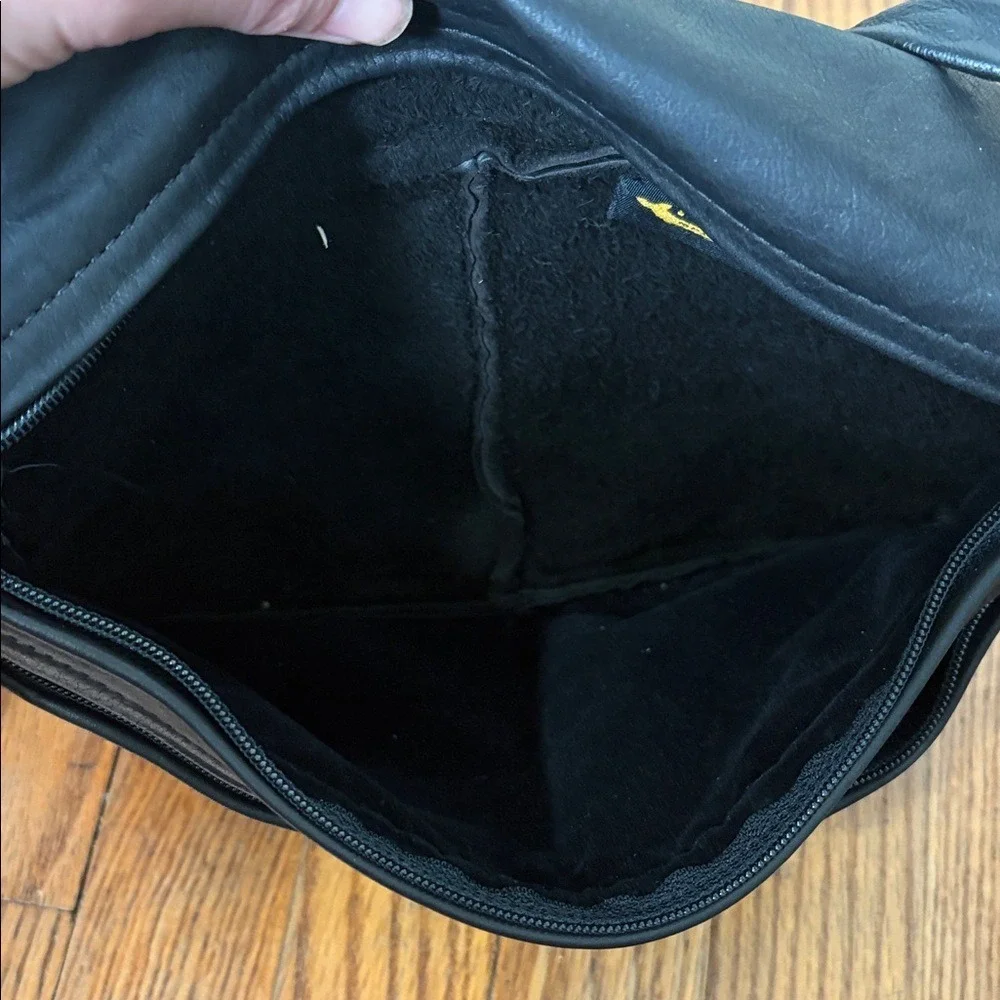 Maple‎ Leather Company Saddlebag Crossbody Bag Purse Black Buttery Soft Leather